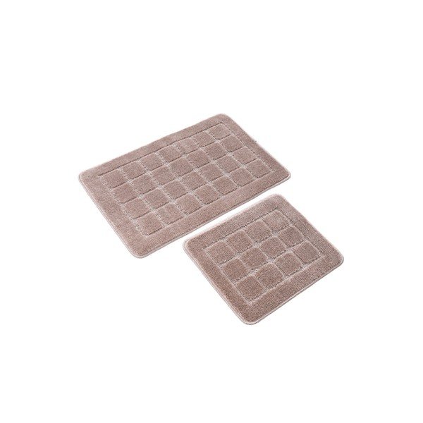 Barna fürdőszobai kilépő szett 2 db-os 50x80 cm Kareli – Foutastic