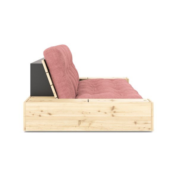 Rózsaszín kordbársony kinyitható kanapé 244 cm Base – Karup Design-image-3
