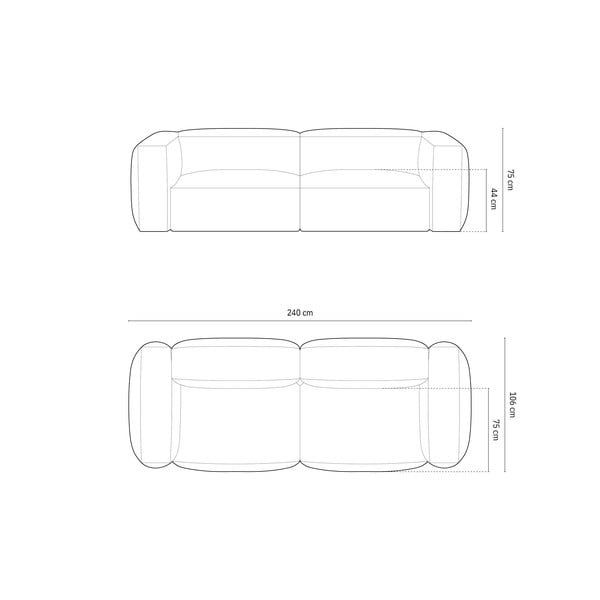 Bézs moduláris kanapé 240 cm Martina – Micadoni Home-image-4