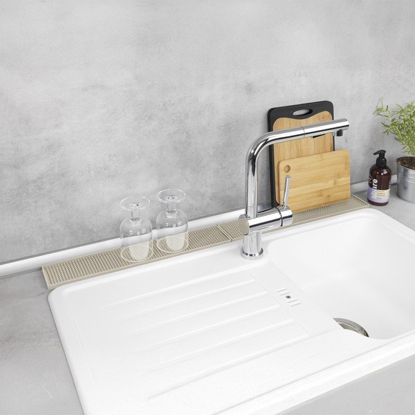 Bézs műanyag edénycsepegtető alátét 42x8 cm Slim – Wenko-image-2