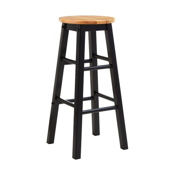 Fekete-natúr színű kaucsukfa bárszék (ülésmagasság 74 cm) Chester – Premier Housewares