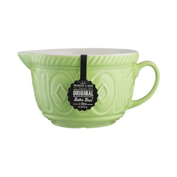 Batter világoszöld agyagkerámia tál kiöntővel, 2 l - Mason Cash-image-1