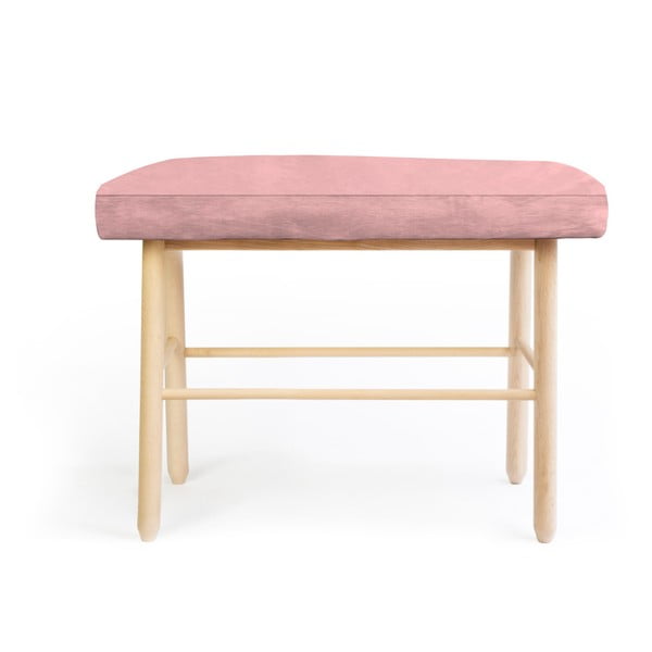 Fenyőfa ülőke rózsaszín bársonyhuzattal - Velvet Atelier
