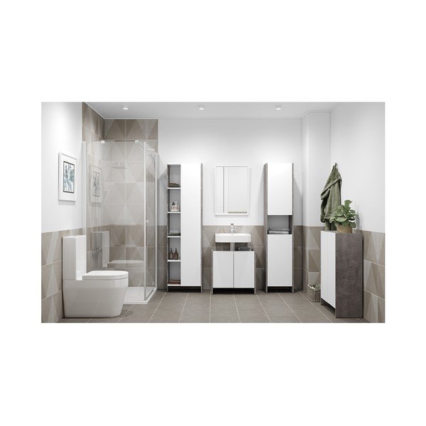 Biarritz szürke-fehér fürdőszobaszekrény, magasság 59,2 cm - TemaHome-image-2
