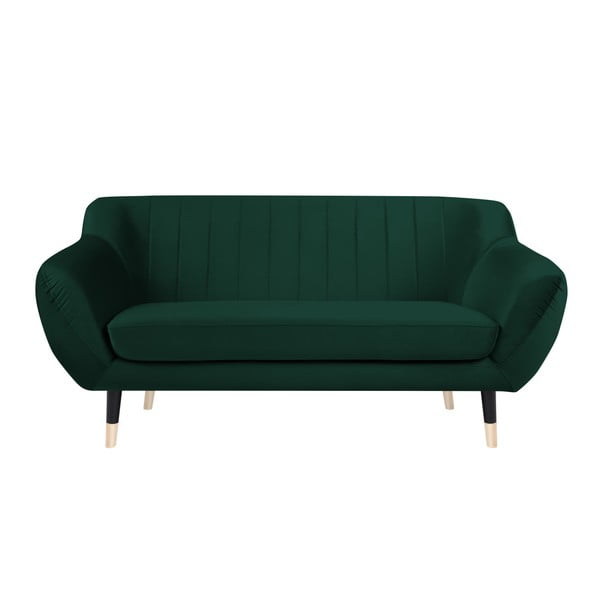 Benito zöld kanapé fekete lábakkal, 158 cm - Mazzini Sofas
