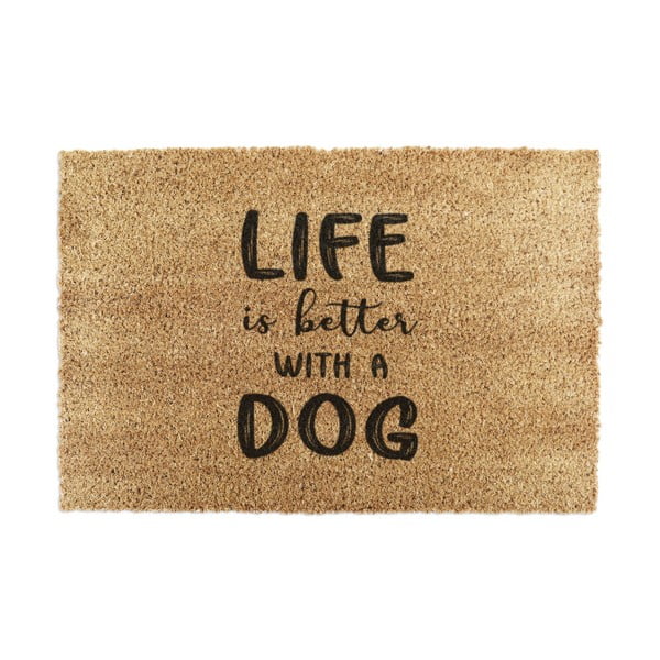 Kókuszrost lábtörlő 40x60 cm Life Is Better With a Dog – Artsy Doormats