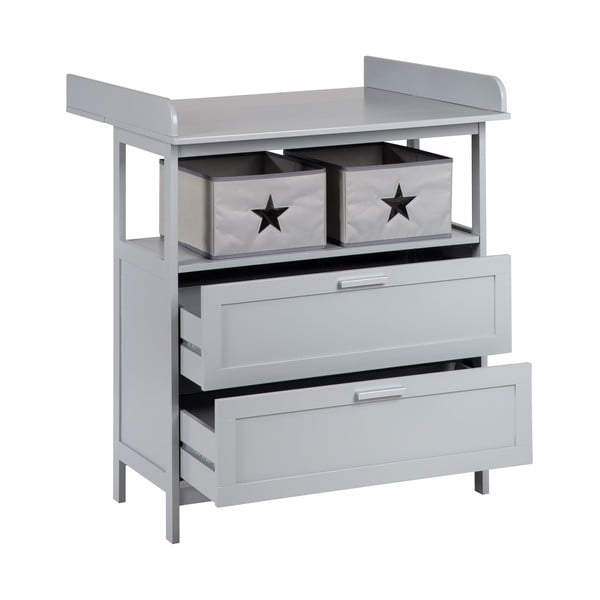 Szürke gyerek komód pelenkázó feltéttel 87x100x75 cm Hamburg – Roba-image-2