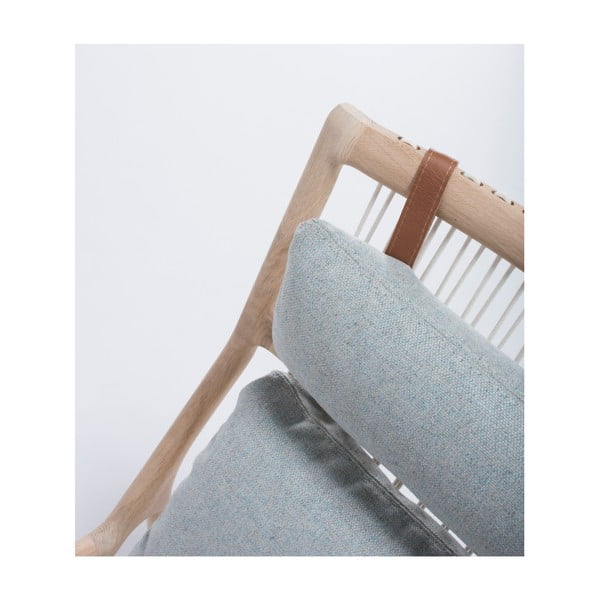 Dedo tölgyfa fotel kékesszürke szövet ülőrésszel - Gazzda-image-4