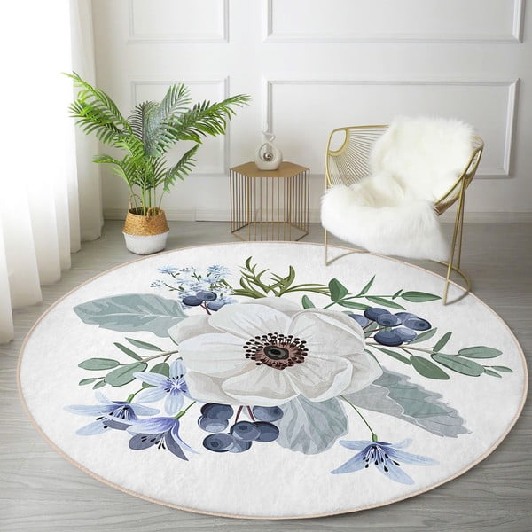 Mosható-robotporszívóval tisztítható kerek szőnyeg ø 120 cm Comfort – Mila Home-image-1