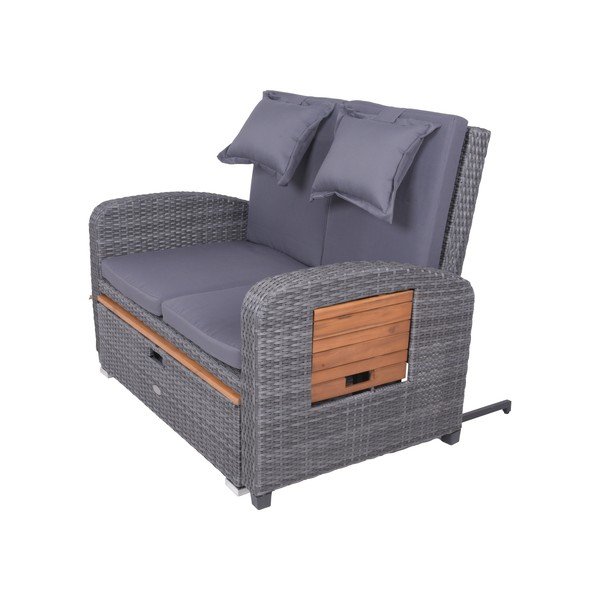 Szürke műrattan kerti kanapé Bari – Garden Pleasure