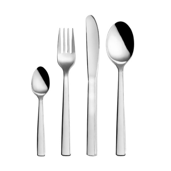 Ezüstszínű rozsdamentes acél evőeszköz készlet 24 db-os Plain – Orion