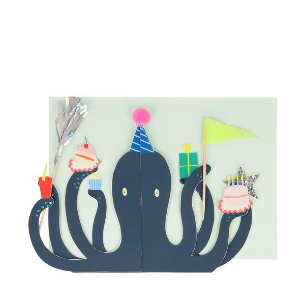 Üdvözlőlap Party Octopus – Meri Meri-image-1