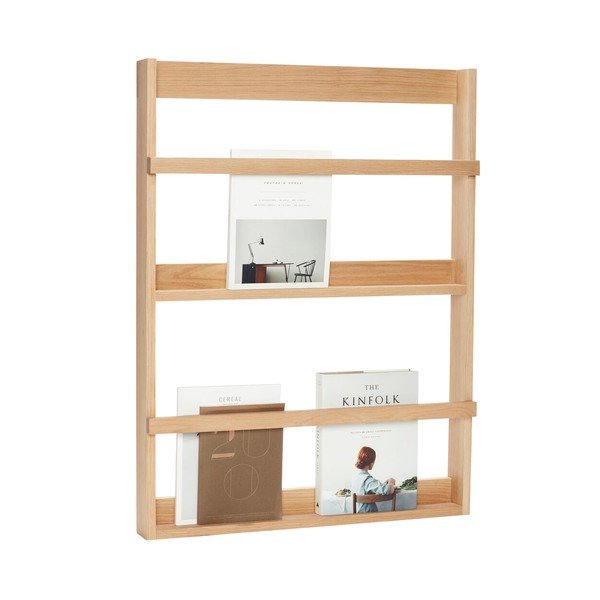 Natúr színű többszintes-képekhez tölgyfa fali polc 74 cm Display – Hübsch-image-2