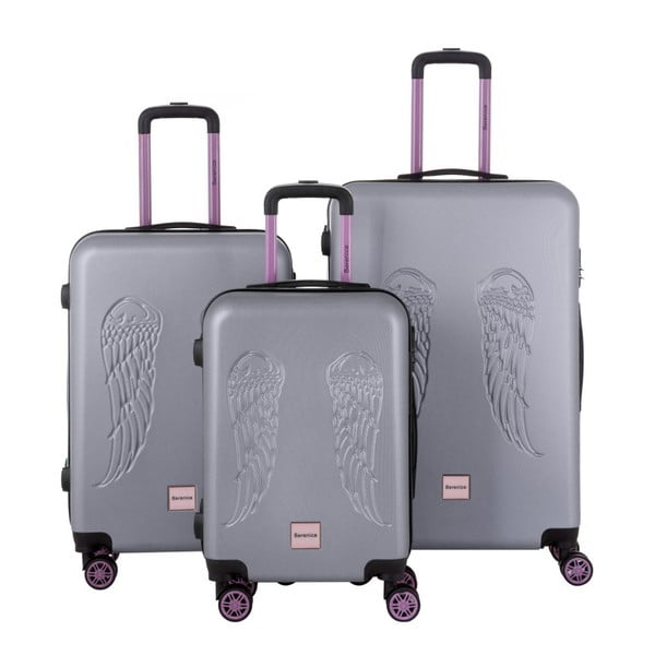 Wingy 3 db-os szürke bőrönd szett - Berenice