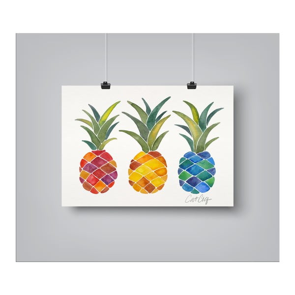 Pineapples Rainbow by Cat Coquillette 30 x 42 cm-es plakát
