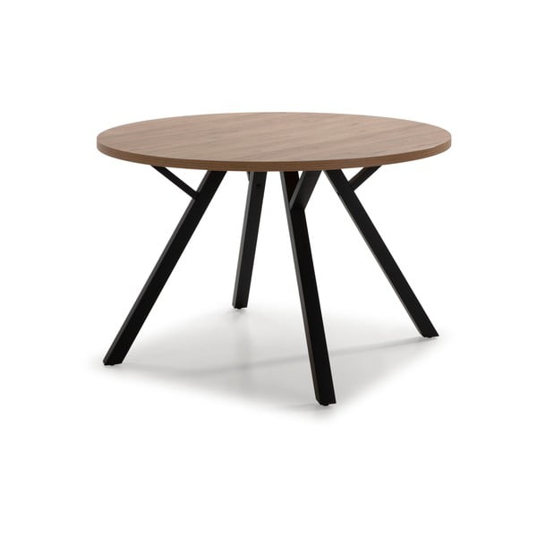 Kerek étkezőasztal tölgyfa dekorral ø 120 cm Beni - Marckeric-image-1