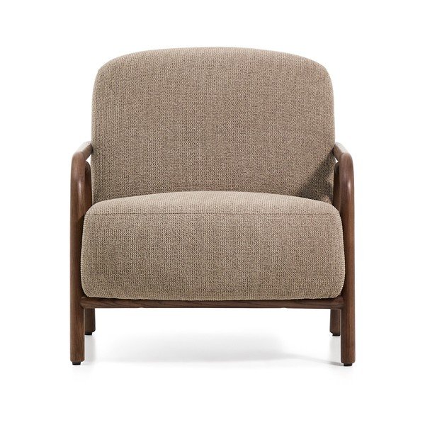 Szürkésbarna zsenília fotel Sylo – Kave Home-image-2