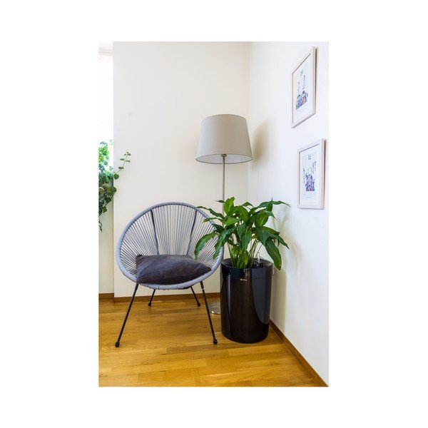 Calimera B2 fekete önöntöző kaspó, ø 50 cm - Plastia-image-1