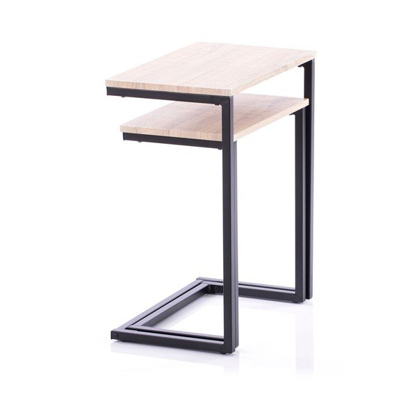 Tárolóasztal szett tölgyfa dekoros asztallappal 2 db-os 30x48 cm Jalt – Homede-image-4