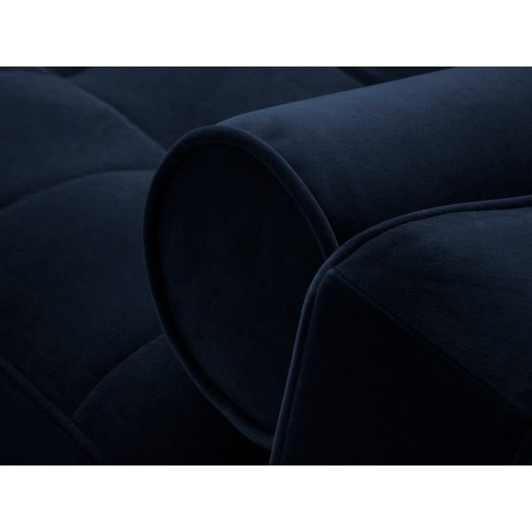 Santo kék kinyitható bársony sarokkanapé, jobb oldali - Milo Casa-image-1