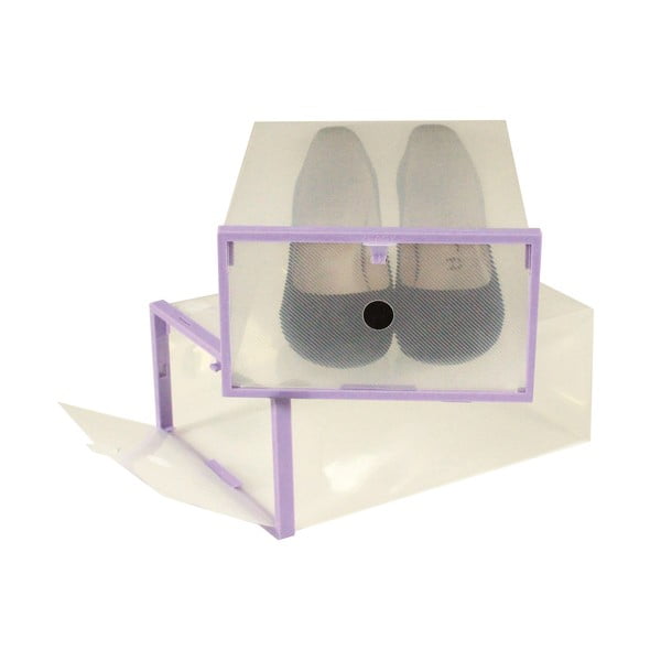 2 darab lila szegélyű cipősdoboz, 28 x 20,7 cm - JOCCA