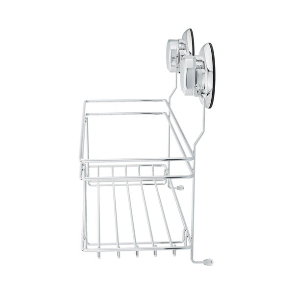 Ezüstszínű öntapadós fém fürdőszobai polc Bestlock Bath – Compactor-image-4