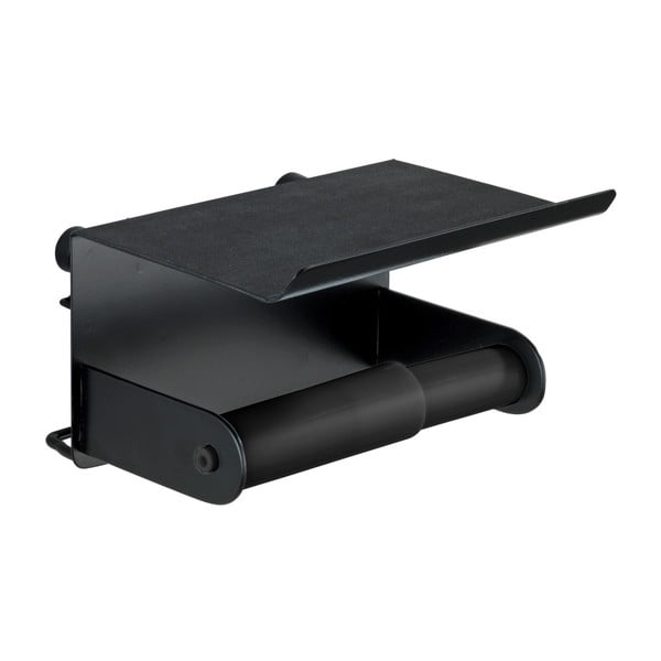 Classic Plus fekete fali wc-papírtartó telefontartóval - Wenko-image-3