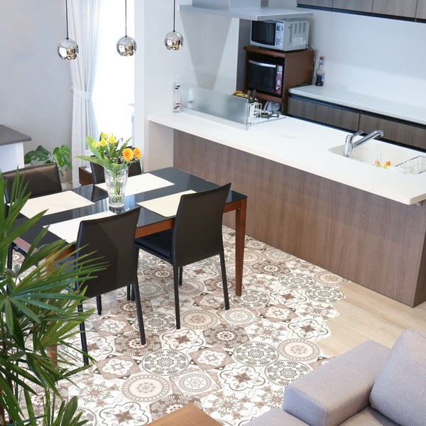 Floor Stickers Hexagons Cornalina 10 db-os padlómatrica szett, 40 x 90 cm - Ambiance-image-3