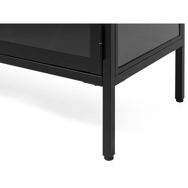 Fekete fém TV-állvány 132x52 cm Carmel – Unique Furniture-image-4
