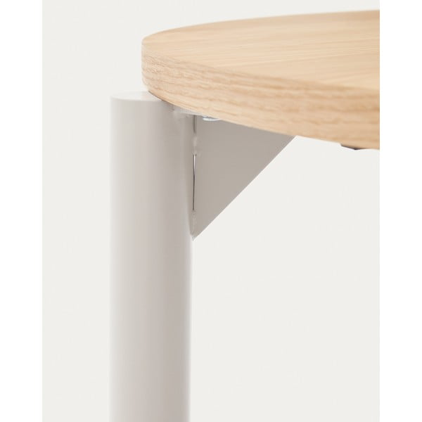 Natúr színű bővíthető étkezőasztal tölgyfa dekoros asztallappal 90x120 cm Montuiri – Kave Home-image-3