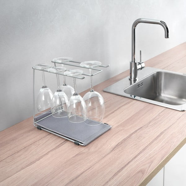 Ezüstszínű acél borospohár tartó Calix – Metaltex-image-4