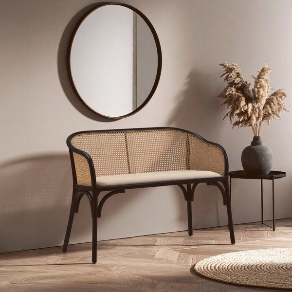 Fekete-natúr színű párnázott pad Cebu – Premier Housewares-image-4