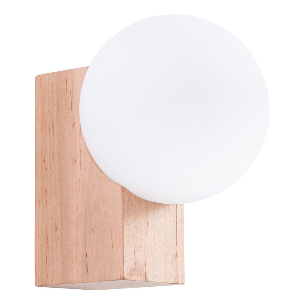 Fehér-natúr színű fali lámpa ø 12 cm Solum  Sollux