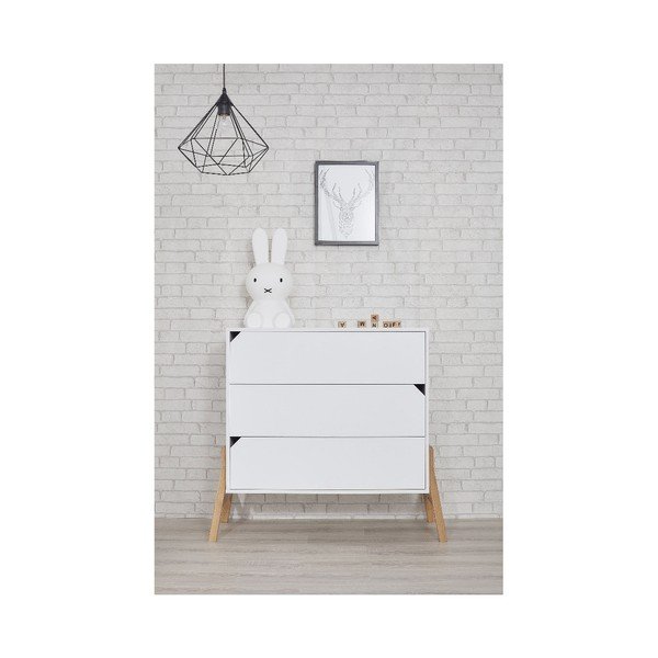Lotta fehér komód 3 fiókkal - BELLAMY-image-4