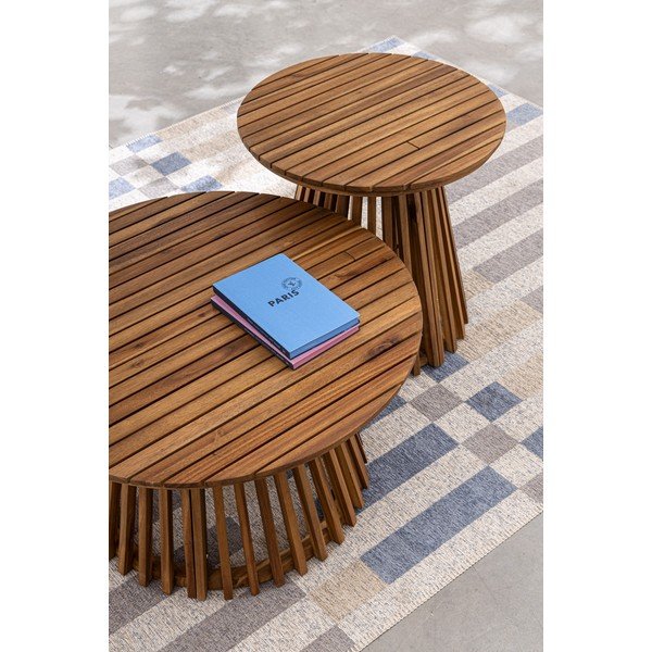 Akácfa kerek kerti dohányzóasztal ø 70 cm Rodano – Bizzotto-image-1