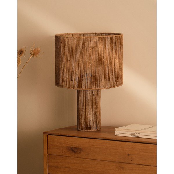 Natúr színű asztali lámpa juta búrával (magasság 54 cm) Pontos – Kave Home-image-1