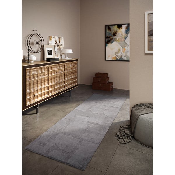 Szürke kézi szövésű gyapjú futószőnyeg 80x250 cm Alexis – Villeroy&Boch-image-1