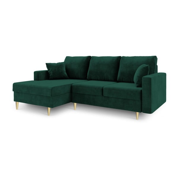 Muguet zöld kinyitható kanapé tárolóhellyel, bal oldali - Mazzini Sofas