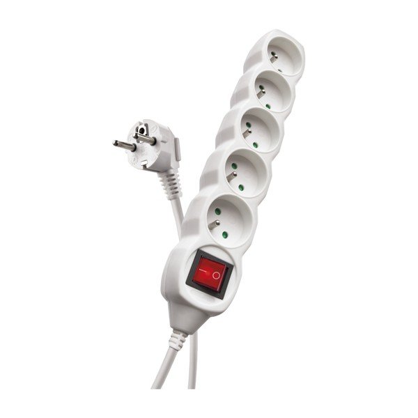 Fehér 5-ös hosszabbító kapcsolóval, 5 m - EMOS-image-1