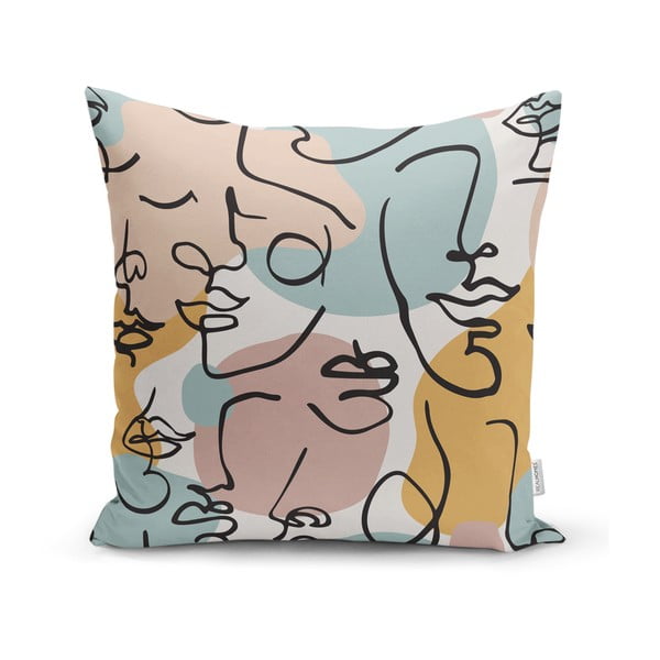 Drawing Face Colorful párnahuzat, 45 x 45 cm - Minimalist Cushion Covers