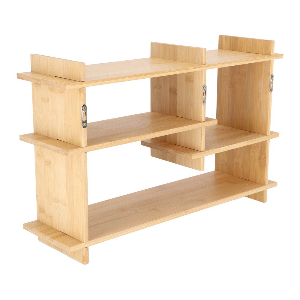 Világos natúr színű többszintes bambusz fali polc 55 cm – Esschert Design