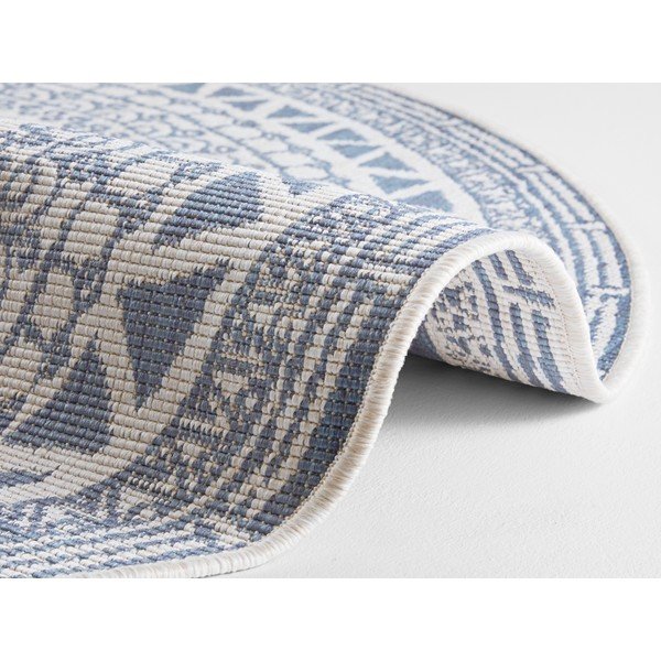 Coron kék-krémszínű kültéri szőnyeg, ø 140 cm - NORTHRUGS-image-1