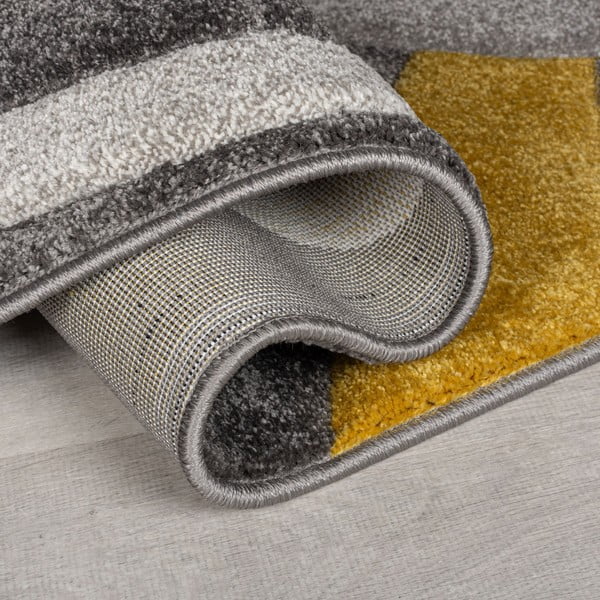 Okkersárga-szürke futószőnyeg 60x230 cm Elude Orb – Flair Rugs-image-2