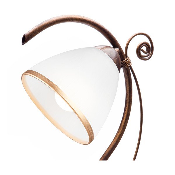 Fehér-barna asztali lámpa üveg búrával (magasság 39 cm) Retro Ii – LAMKUR-image-2