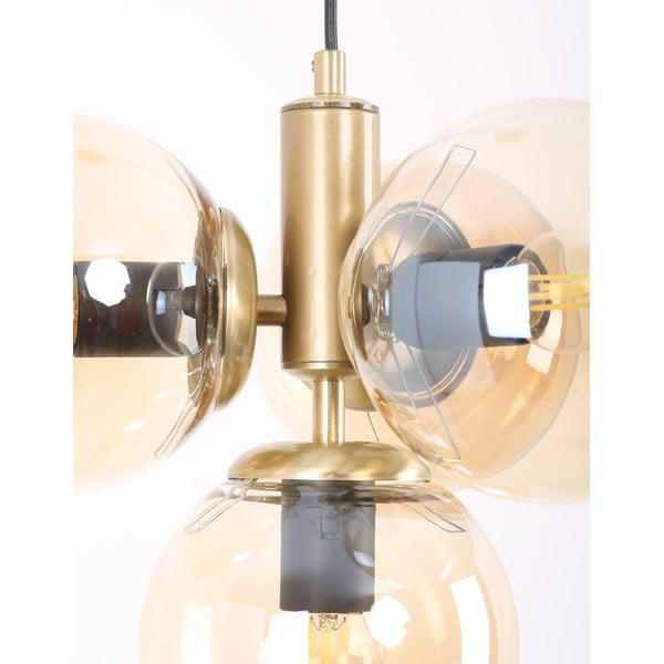 Sárga-aranyszínű függőlámpa üveg búrával ø 15 cm Hector – Squid Lighting-image-2