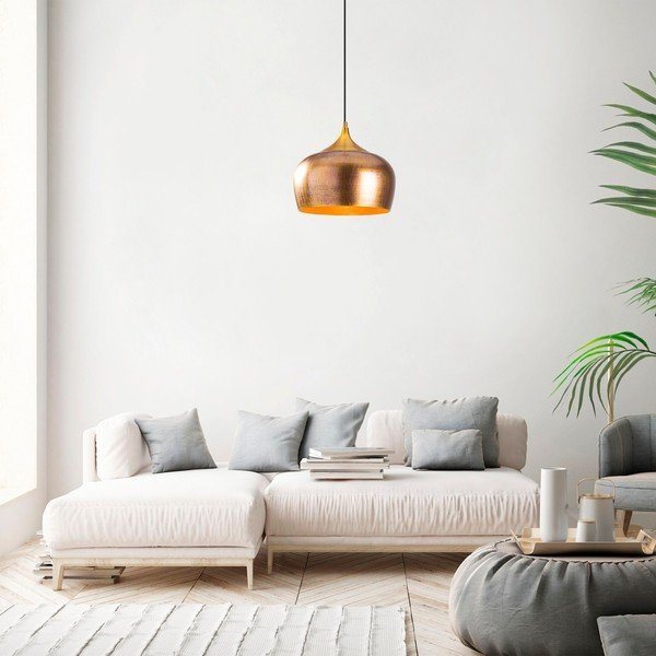 Aranyszínű függőlámpa fém búrával ø 30 cm Berceste – Opviq lights-image-1