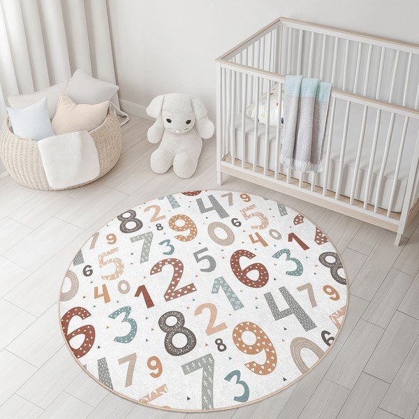 Mosható gyerek játszószőnyeg ø120 cm Happy Numbers – Mila Home-image-3