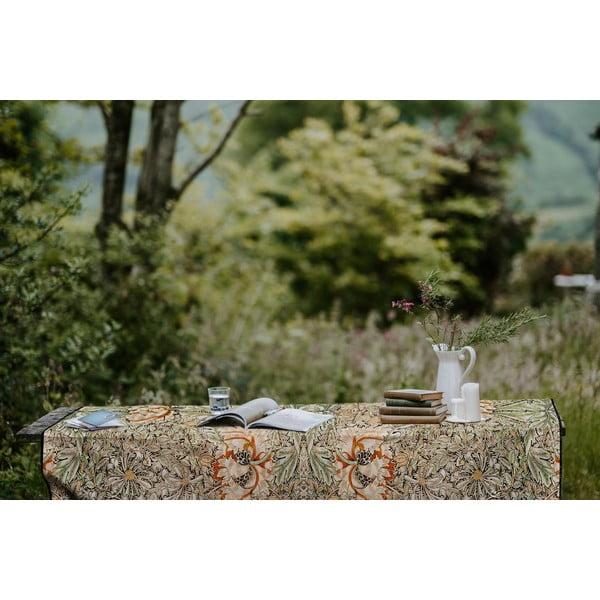 Morris bézs lenkeverék asztalterítő, 140 x 250 cm - Tierra Bella-image-1