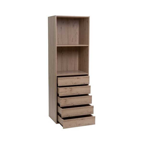 Natúr színű nyitott moduláris szekrény tölgyfa dekorral 60x180x45 cm Modular – Casa Selección-image-1