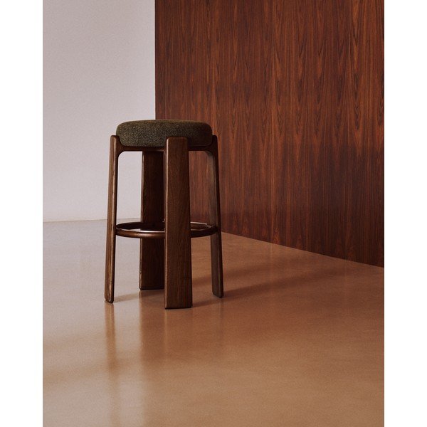 Zöld-sötét natúr színű kőrisfa bárszék (ülésmagasság 75 cm) Granite – Kave Home-image-3